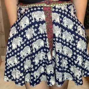 Bohemian Elephant Mini Skirt - with pockets!